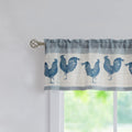 SXZJTEX Blue Rooster Chicken Cafe Kitchen Curtain Valance Boho Rustic Small Window Drapes Rod Pocket for Living Room, Kitchen, P