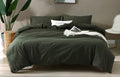 F.Y.Dreams 100% Washed Cotton Duvet Cover for Weighted Blanket 60x80 inches with 8 Ties, Zipper on Long Side/Forrest Green/Just 