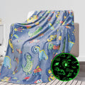 Glow in The Dark Blanket Dinosaur Gifts for Boys, Easter Toys For Kids 1 2 3 4 5 6 7 8 9 10 Year Old Room Decor Blankets Toddler