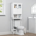 Spirich Bathroom Cabinet Over Toilet, Bathroom Storage Cabinet with Glass Doors and Adjustable Shelves, Over The Toilet Storage 