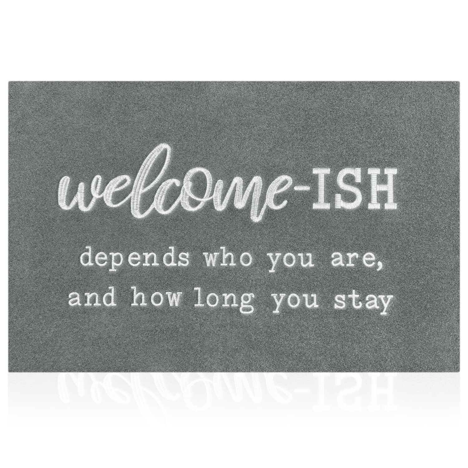 Large Welcome Mats Outdoor Front Door Mat Indoor Entrance with Non Slip Rubber Back Funny Welcome-ish Durable Doormats Entryway 