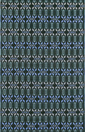 Mad Mats Geometric Outdoor Rug, Reversible Plastic Mat (6 x 9, Moroccan - Dark Periwinkle)