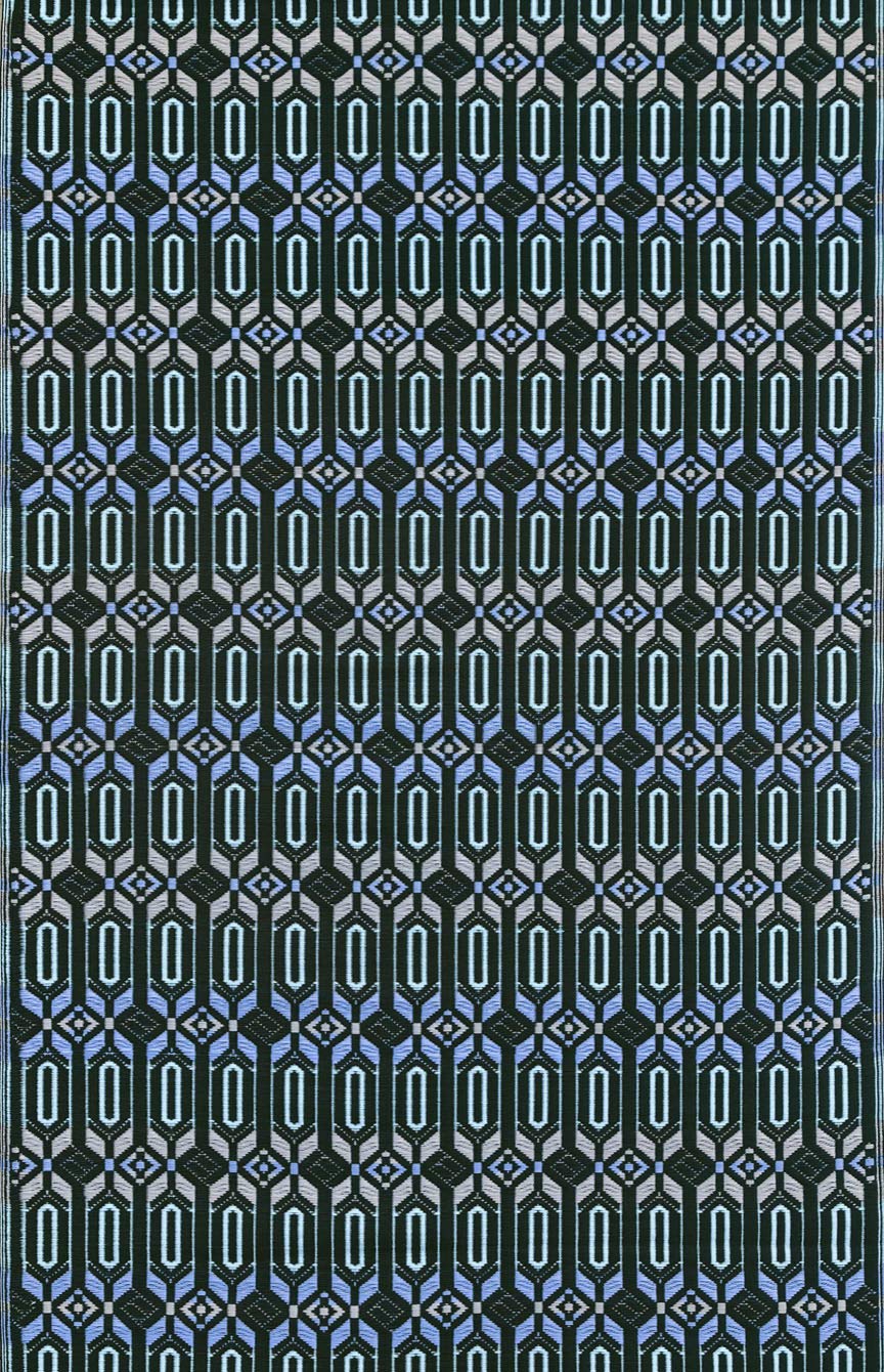 Mad Mats Geometric Outdoor Rug, Reversible Plastic Mat (6 x 9, Moroccan - Dark Periwinkle)