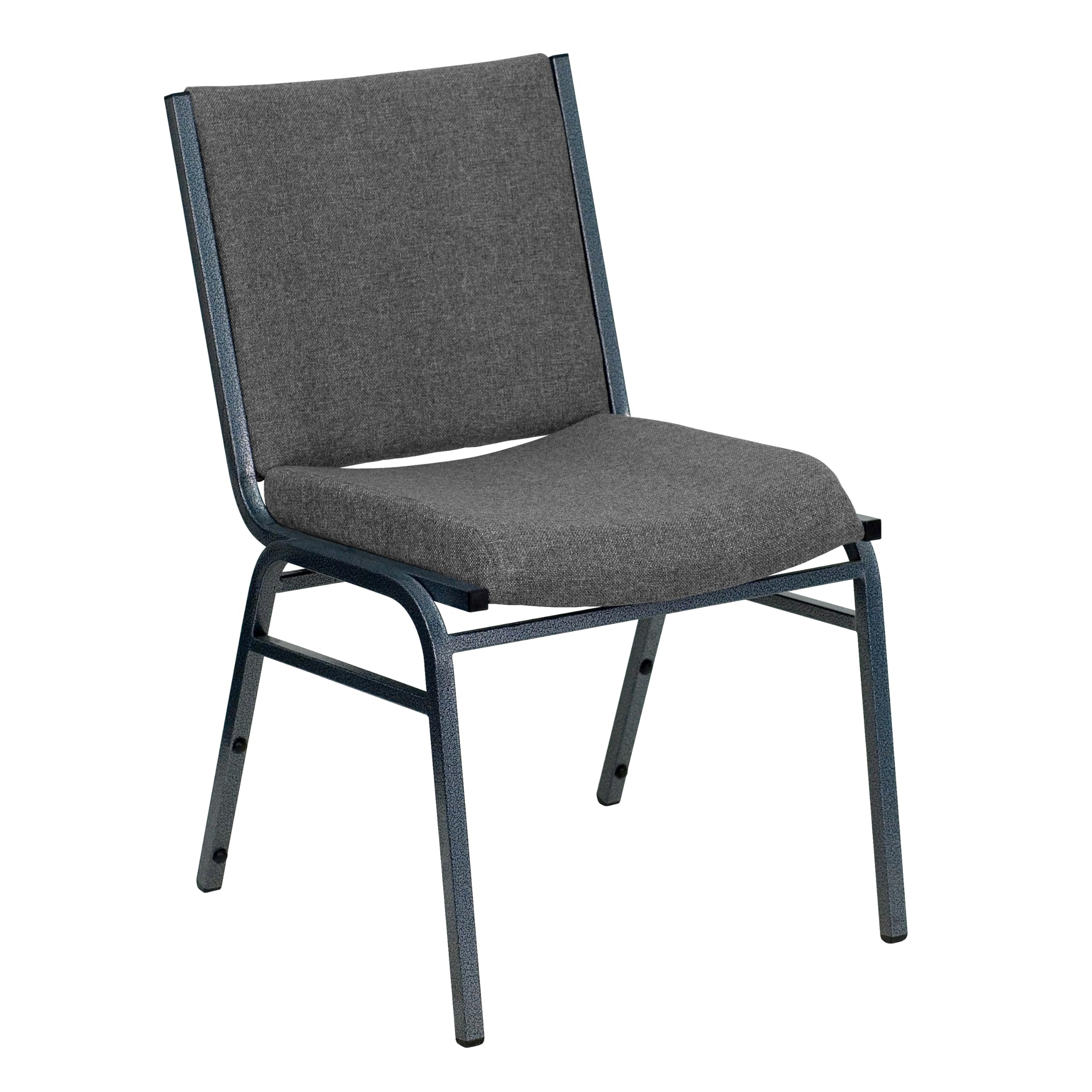 Flash Furniture HERCULES Series Heavy Duty Gray Fabric Stack Chair with Ganging Bracket