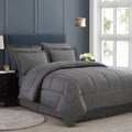 Queen Comforter Set 8 Piece Bed in a Bag with Bed Skirt, Fitted Sheet, Flat Sheet, 2 Pillowcases, 2 Pillow Shams, Queen, Dobby G