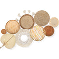 Set of 9 Wall Basket Decor Boho Wall Hanging Decor Rattan Wall Decor Flat Round Wicker Woven Macrame Tassels Tapestry Bamboo Wal
