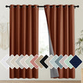 NICETOWN Brich Vintage Open Linen Weave Flax Thermal Curtains, 100% Blackout Curtains 63 Long for Dining Room, Soundproof Window