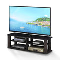 Furinno Nelly Entertainment Center TV Stand, Short 43.3(W) x13.4(H) x13.1(D), Dark Walnut