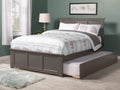 AFI, Madison Full Platform Bed with Matching Footboard, Twin Trundle, and Attachable USB Charger, Grey