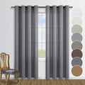 KOUFALL Dark Grey Curtains 84 Inch Length for Living Room 2 Panels Set Linen Cotton Look Semi Sheer Window Curtain Panels for Be