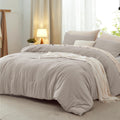 Bedsure King Size Comforter Set, Linen Soft Prewashed Bedding for All Seasons, 3 Pieces GentleSoft Warm Down Alternative Bed Set