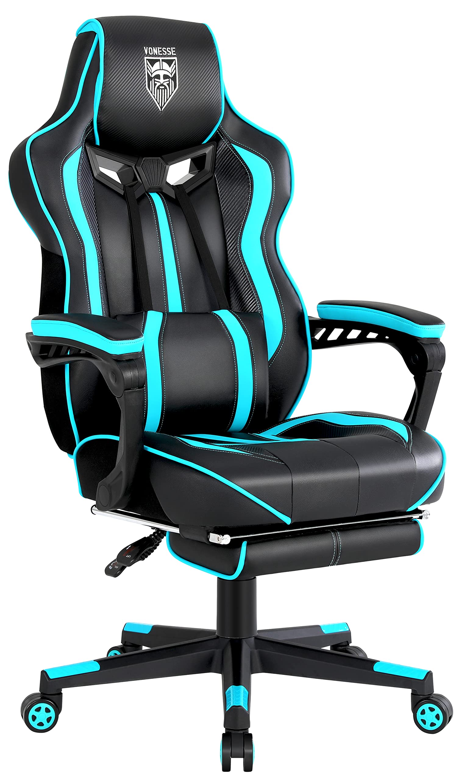 Vonesse Gaming Chair for Adults Gaming Chairs with Footrest Reclining Computer Gaming Chair for Heavy People Gamer Chair Big and