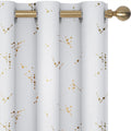 Deconovo Blackout Curtains for Bedroom, Thermal Insulated Foil Printed Boho Curtains for Living Room, Light Blocking Curtain, 2 