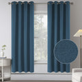 Faux Linen 100% Blackout Curtains for Bedroom - 72 Inches Long Energy Saving Thermal Insulated Window Treatment Primitive Rustic