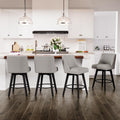 AMICLIBER Counter Height Swivel Bar Stools Set of 4, 26 Inch Bar Stools with Footrest, Linen Fabric Upholstered Barstools with B