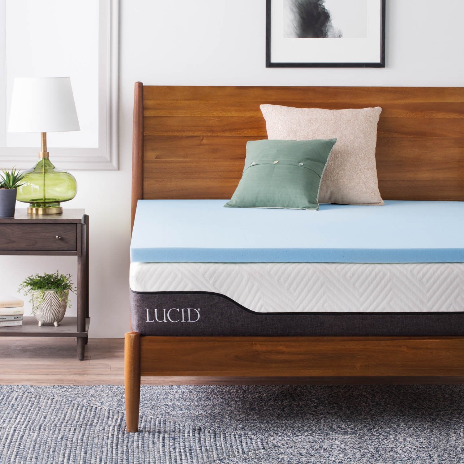 Lucid 2 Inch Mattress Topper Twin - Gel Infused Memory Foam - Memory Foam Mattress Topper Twin - Ventilated Design - CertiPur Ce