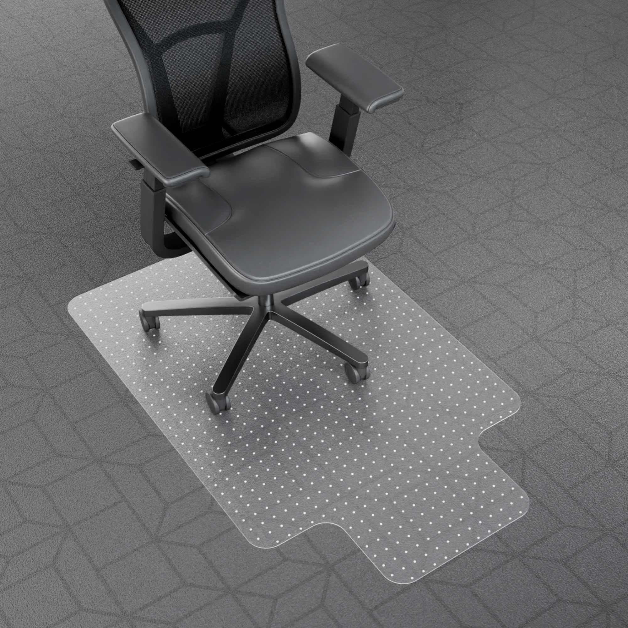 Naturei Chair Mat for Carpeted Floors - 48 x 30 Office Floor Mat for Rolling Chairs, Clear Plastic Desk Chair Mat, Easy Glide, U