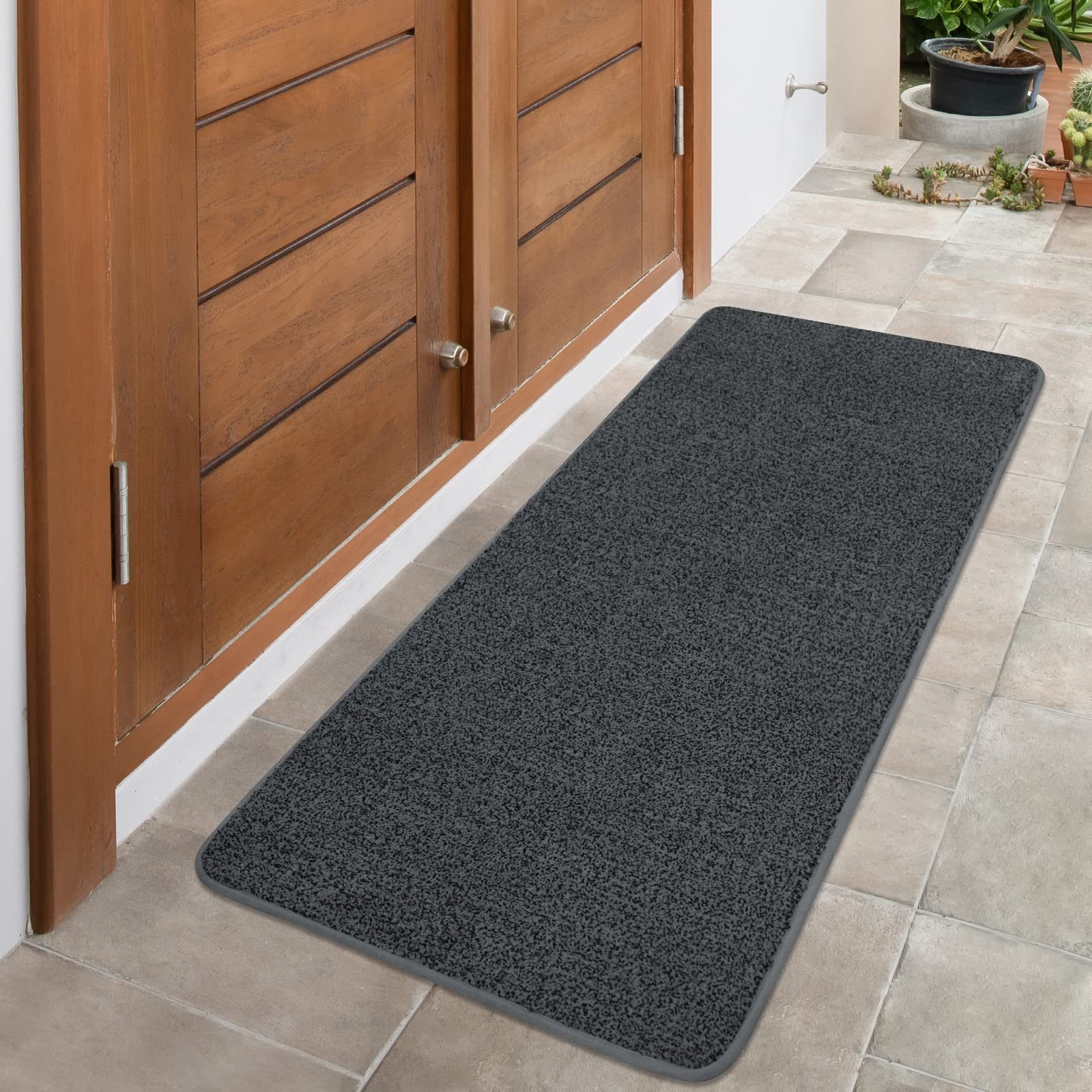 LINLA Indoor Doormat-Runner Mat 59x24 Inches,Super Absorbs Mud Mat, Washable & Non-Slip Clean Carpet for Front Door Doorways Ins