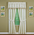 Todays Curtain Verona Reverse Embroidery Panel Pair and Tiebacks, 84, Ecru/Rose