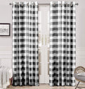 DriftAway Buffalo Plaid Check Curtains Black and White Buffalo Checkered Blackout Curtains for Farmhouse Bedroom Living Room Dar