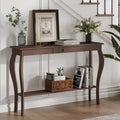 ChooChoo 47 Inch Narrow Console Table with Drawer, Chic Accent Sofa Entryway Table with Shelves for Entryway, Living Room, Hallw
