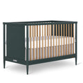 Dream On Me Clover 4-in-1 Modern Island Crib with Rounded Spindles in Olive, Convertible Crib, Mid-Century Meets Modern, Coordin