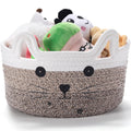 Zopeal Cat Basket Storage Woven Organizer with Ears Christmas Decorative Pet Toy Cute Cotton Rope Basket for Gift Cat Dog Toy Bi