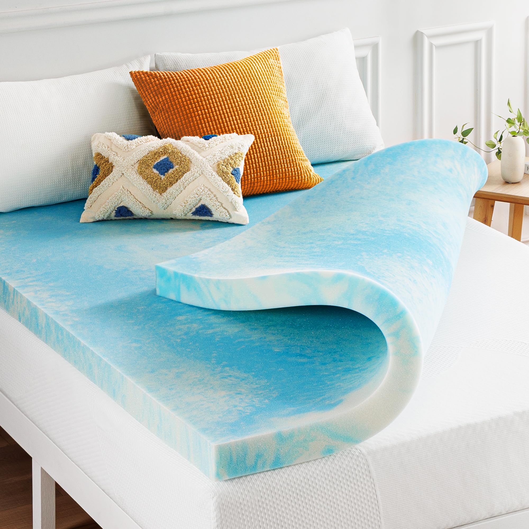 Best Price Mattress 3 Inch Swirl Gel AeroBreeze Cooling Air Flow Memory Foam Mattress Topper, Twin