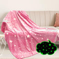 Preppy Blanket Glow in The Dark Blanket Girls Pink Star Blanket Fleece Blanket Birthday Gifts for Kids Soft Throw Blankets All S