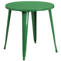 Flash Furniture Jeffrey Commercial Grade 30 Round Green Metal Indoor-Outdoor Table