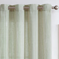jinchan Linen Curtains for Living Room Taupe Grey on Beige Striped Curtains for Bedroom Ticking Stripe Pattern Light Filtering P