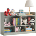 Kids Toy Storage Organizer, 5-Section Bookshelf for Organizing Books Toys, Wooden Storage Cabinet Daycare Furniture for School, 