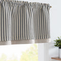 jinchan Linen Double Layer Valance Curtain Striped Valance for Windows 16 Inch Blackout Kitchen Curtain Farmhouse for Living Roo