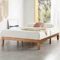 Mellow Naturalista Classic - 12 Inch Solid Wood Platform Bed with Wooden Slats, No Box Spring Needed, Easy Assembly, Full, Natur