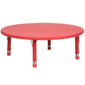 Flash Furniture Wren 45 Round Red Plastic Height Adjustable Activity Table