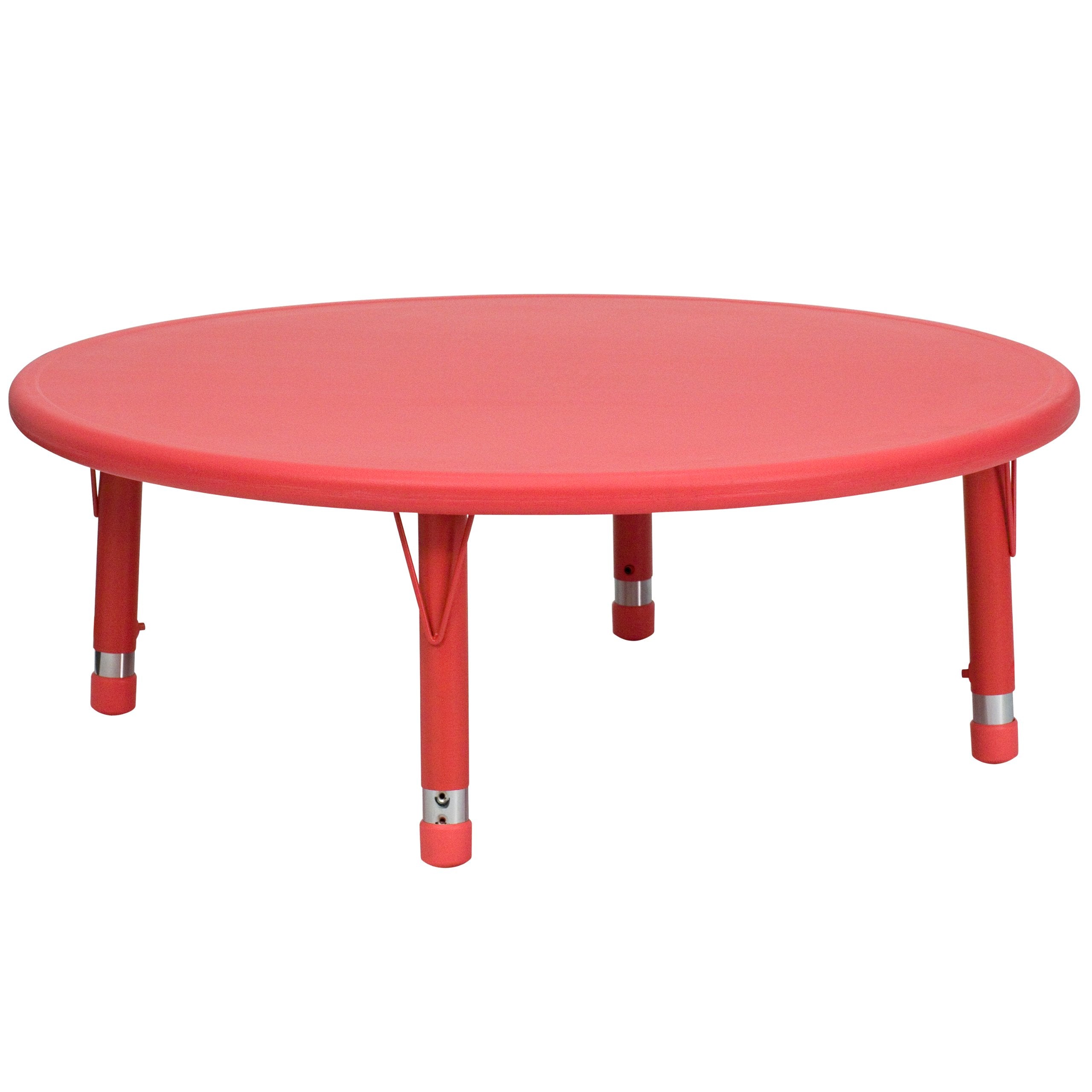 Flash Furniture Wren 45 Round Red Plastic Height Adjustable Activity Table