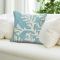 Liora Manne Frontporch Indoor/Outdoor Pillow, 18 Square, Coral Aqua