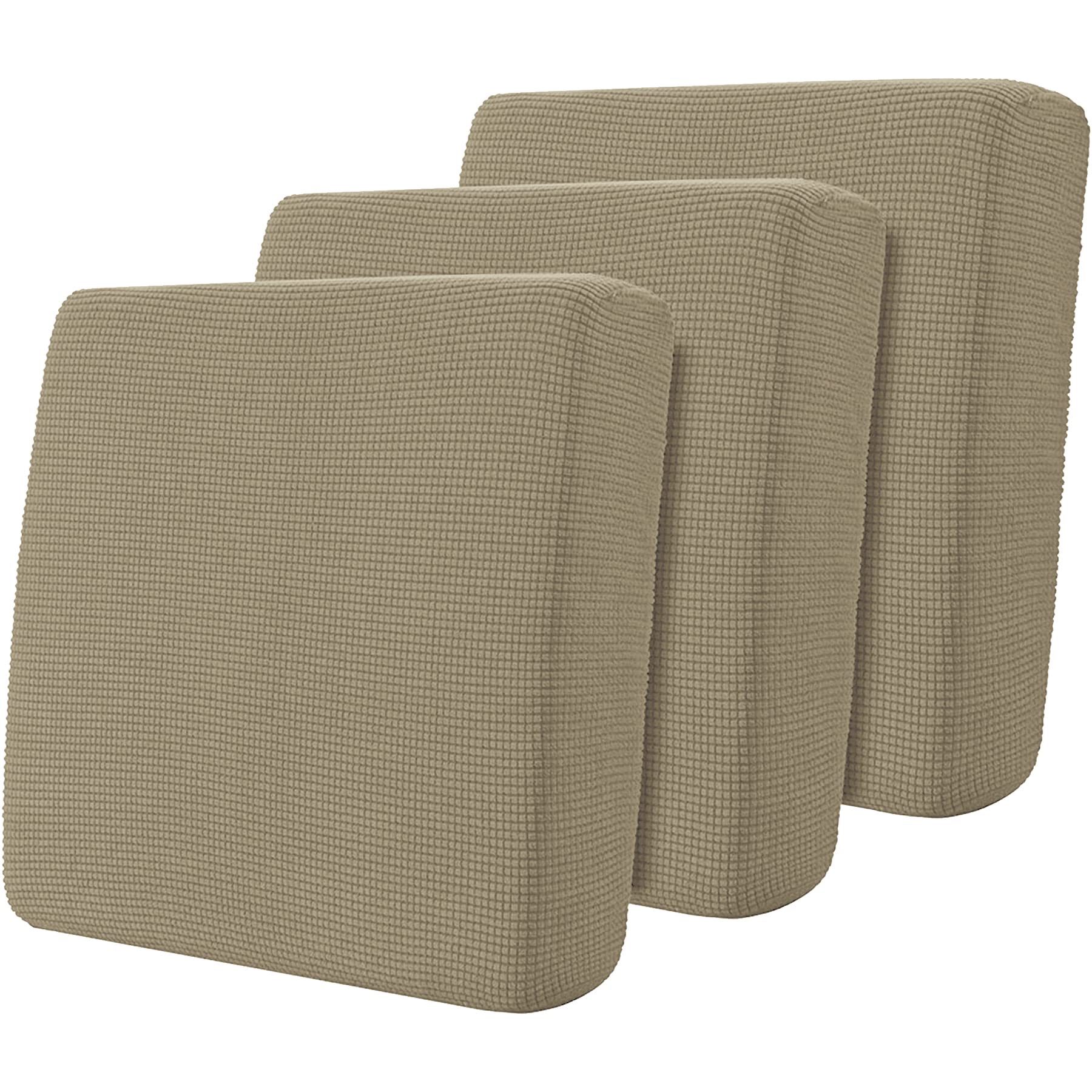 Hokway Stretch Couch Cushion Slipcovers Reversible Cushion Replacement Slipcovers Sofa Cushion Covers(Sand, 3)