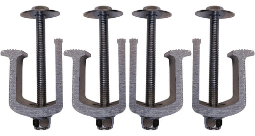 (4 Pack) Easy Mount - Truck Tool Box Clamps - Aluminum Tie Downs