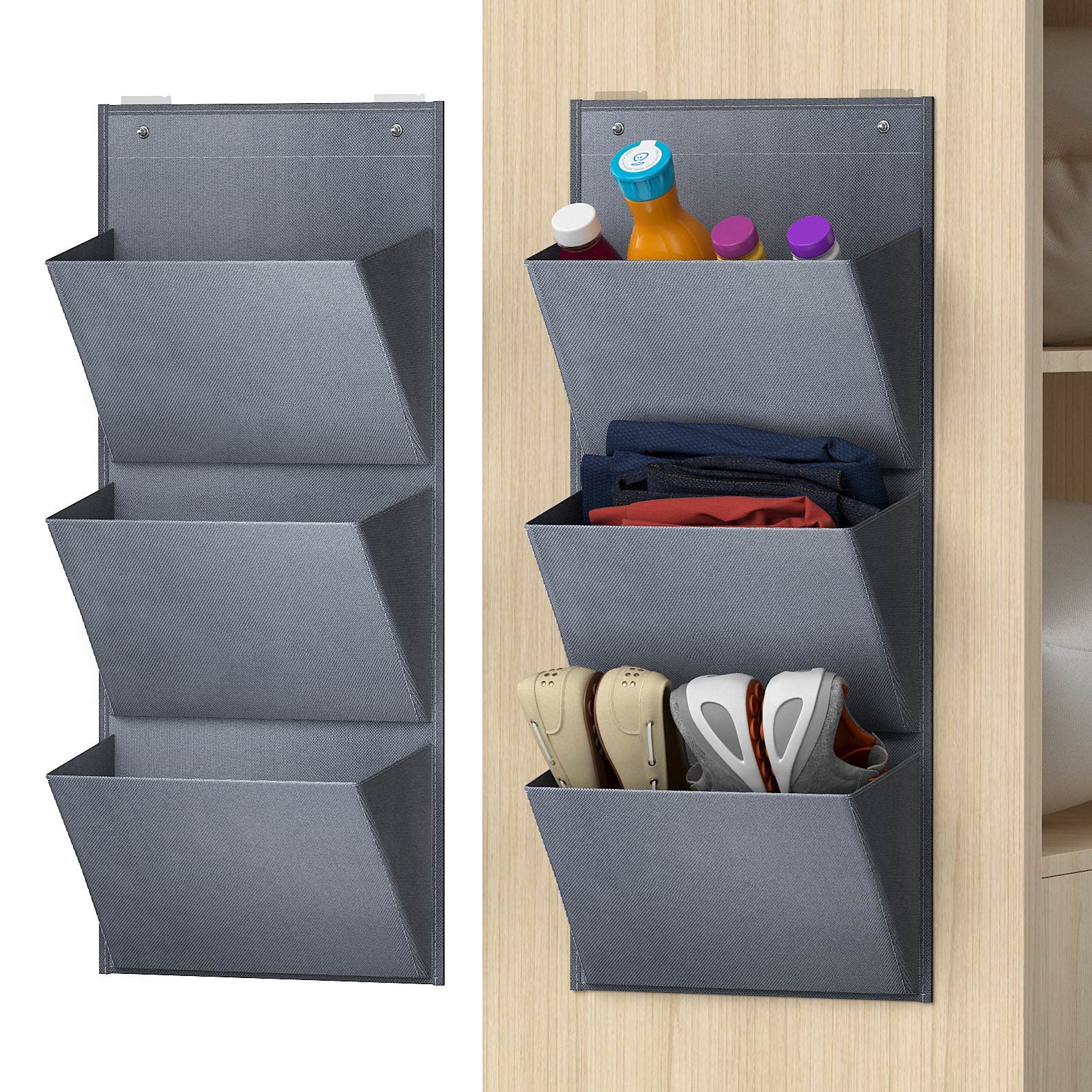 Yocice Wall Mounted Hanging Organizer 2Pack,Shoes Rack/Can Store 6Pairs of Plus-Size Sneakers,Also Stores Boots.with Sticky Hang