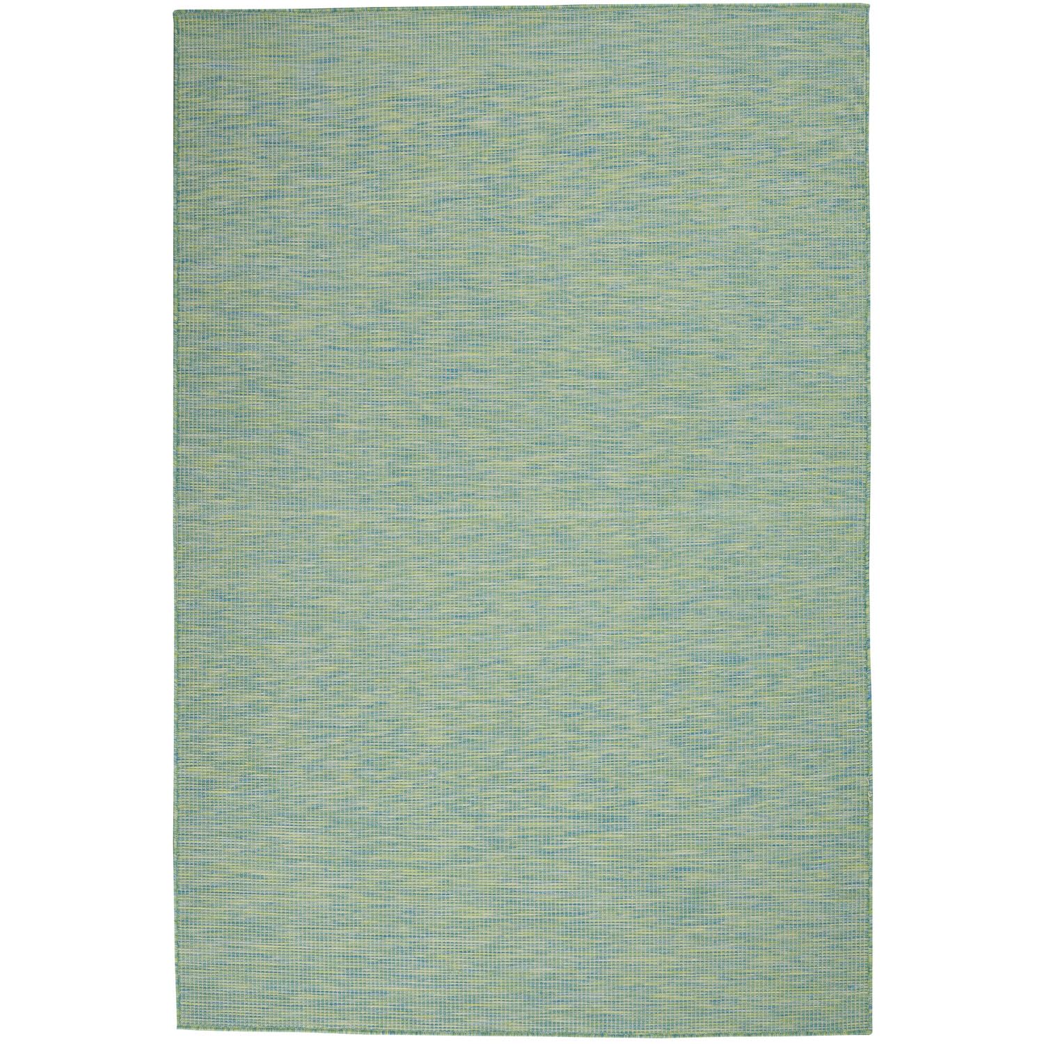 Nourison Positano Indoor/Outdoor Blue/Green 4 x 6 Area Rug, Easy Cleaning, Non Shedding, Bed Room, Living Room, Dining Room, B