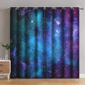 Jekeno Galaxy Blackout Curtains Outer Space Nebula Universe Starry Sky Night Print Grommet Window Drapes 2 Panel Set, 52x63