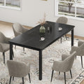 GarveeHome 78.7in Industrial Dining Table for 8, Wooden Long Dinner Table with Mortise Tenon Design, Kitchen Table with Sturdy M