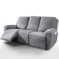vctops 8 Pieces Geometric Jacquard Plush Recliner Sofa Covers Soft Fuzzy Fluffy 3 Seats Couch Cover Anti-Slip Sofa Slipcover Fur