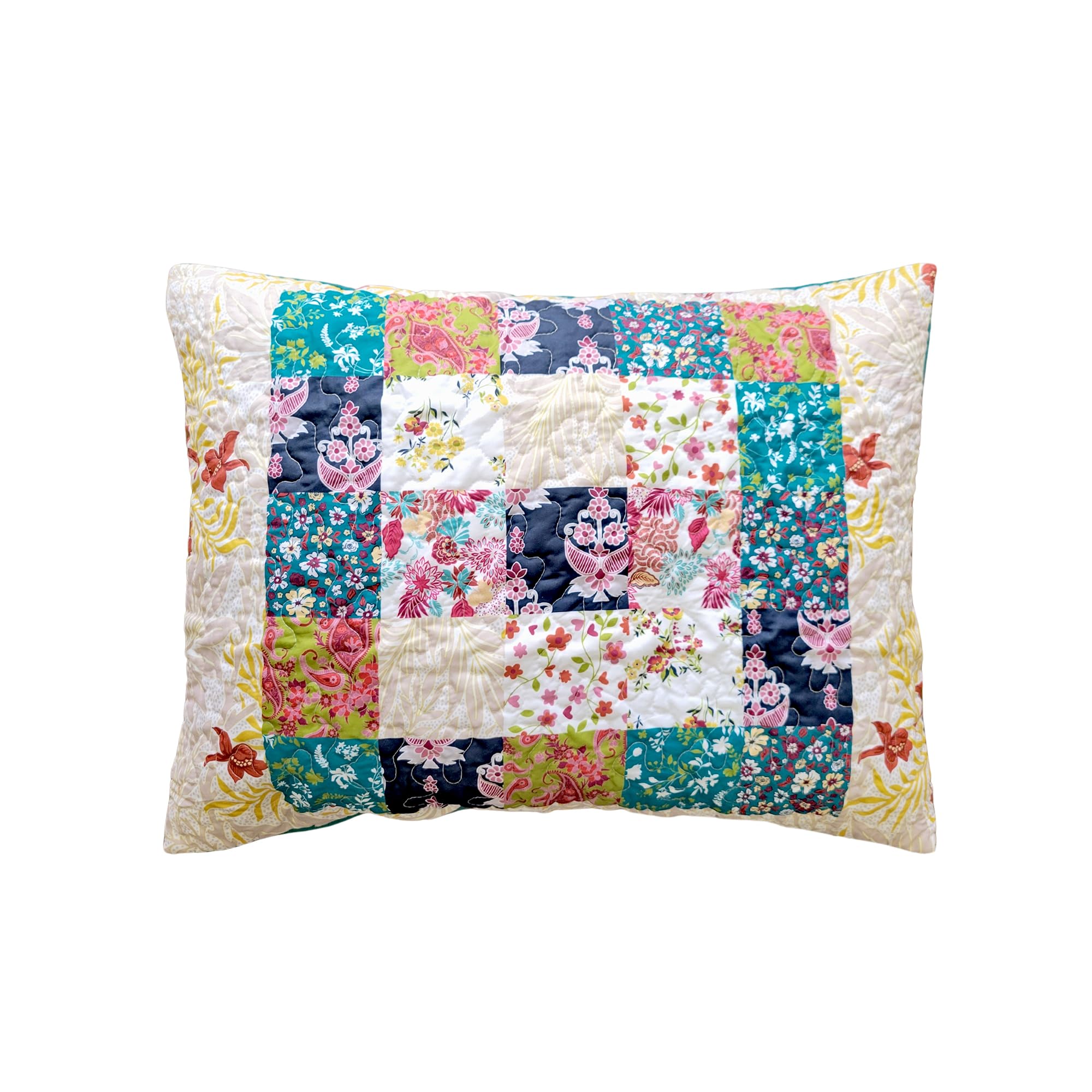Greenland Home Fashions Heirloom Stitches Quilted Pillow Sham Collection, Decorative Pillow Cover, King, Harmony