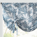 jinchan Tie Up Valance Curtain Leaf Printed Linen for Windows Adjustable Valance 54 Inch Farmhouse Window Treatment for Kitchen 