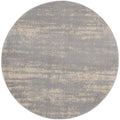 Nourison Essentials Indoor/Outdoor Solid Abstract Grey/Beige 4 x Round Area Rug, Easy Cleaning, Non Shedding, Bed Room, Living 