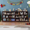HDDDZSW Book Shelf Set of 2, 8 Cubes Storage Organizer, 3-Tier Open Shelf Wooden Bookcase, Freestanding Cherry Bookshelf Cube Sh