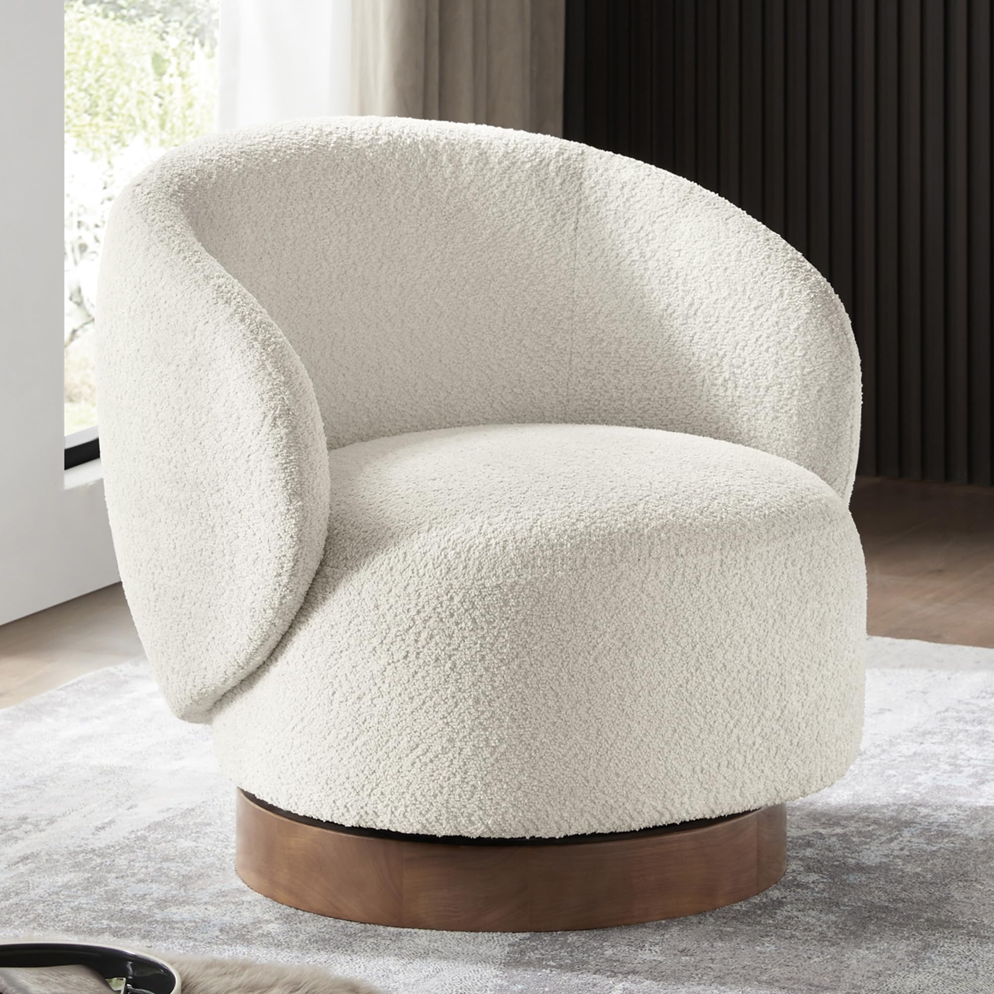 KISLOT Swivel Accent Chair Round Barrel Armchair Upholstered Performance Fabric for Living Room Bedroom Waitingroom,2 PCS,Moss G