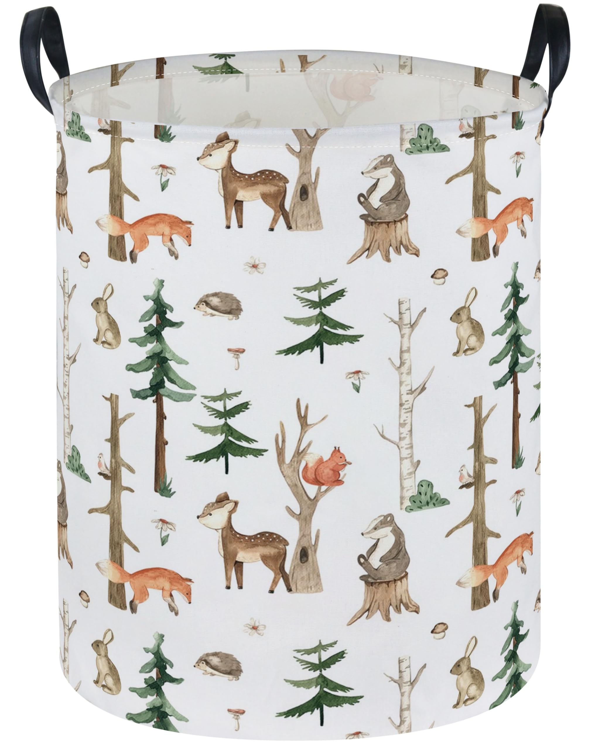 Sanjiaofen Kids Laundry Hamper,Animal Laundry Basket Collapsible Woodland Storage Baskets for Home Decor,Office,Home Organizer,(